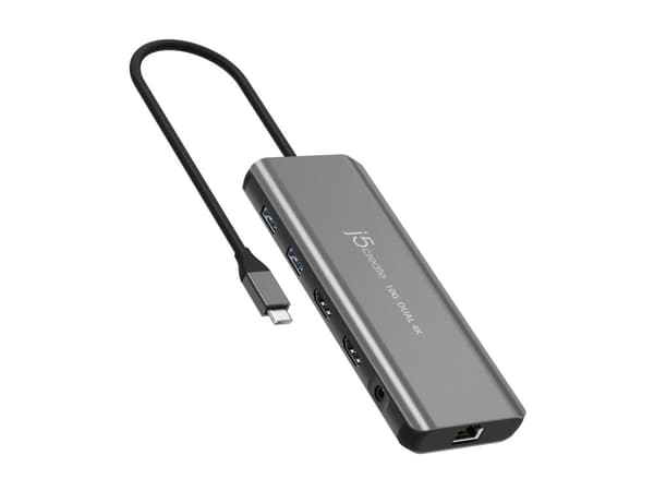 j5create JCD398 - Mini-dock - USB-C 3.2 Gen 2 - 2 x HDMI - 1GbE - Europa