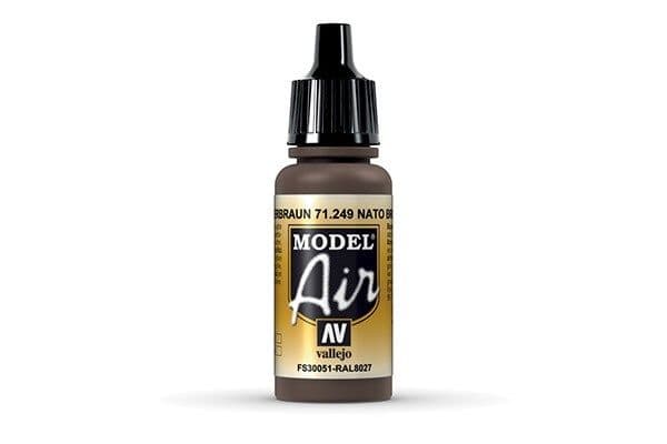 Vallejo Model Air NATO Brown, 17 ml, Ruskea, Matta, Pullo