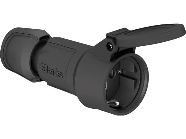 BALS Iskunkestävä jatkojohto schuko 16A 250V IP54, Multi-Grip, polyamidi, väri musta