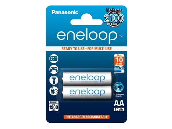 Panasonic eneloop BK-3MCCE - Batteri 2 x AA-type - NiMH - (ladbare) - 1900 mAh