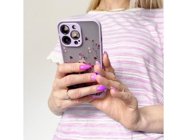 Design-skal för iPhone 12 Pro Max blomma rosa