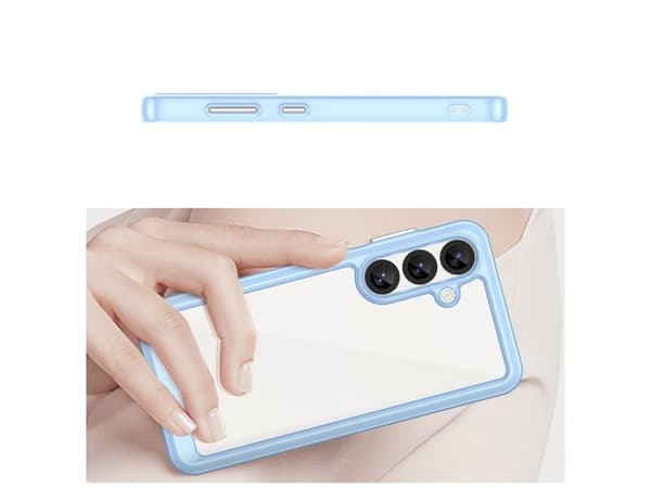 Outer Space Case silikondeksel med gelramme til Samsung Galaxy S25 - blå