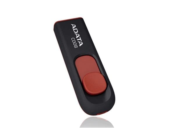ADATA Classic Series C008 - USB-flashstasjon - 16 GB - USB 2.0 - svart, rød