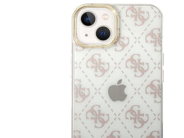 Guess GUHCP14MHG4MHP iPhone 14 Plus 6.7" vaaleanpunainen/vaaleanpunainen kovakotelo 4G Pattern Script (kuvio)