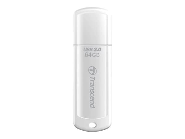 Transcend JetFlash 730 - USB flash-enhet - 64 GB - USB 3.0 - vit