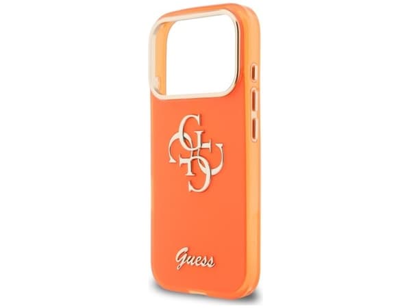 Guess IML 4G Script metall-skal för iPhone 17 Pro - Orange