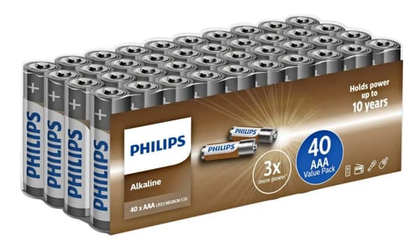 Philips AAA alkaliparistot - 40 kpl