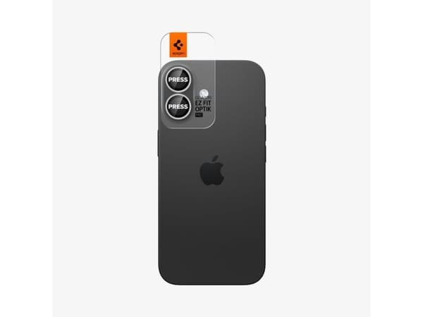 Spigen Optik Pro EZ Fit, Apple, iPhone 17, Fallsäker, Reptålig, Silver, 2 styck
