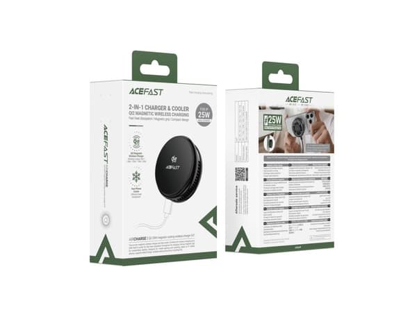 Acefast E47 Qi2 25W Magnetic Wireless Charger with Cooling - Black