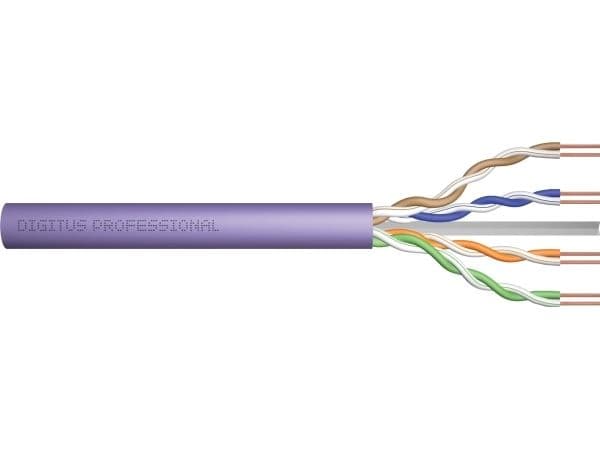 DIGITUS - Samlet kabel - 305 m - U/UTP, uskjermet - simpleks - CAT 6a - solid - lys blå, RAL 5012