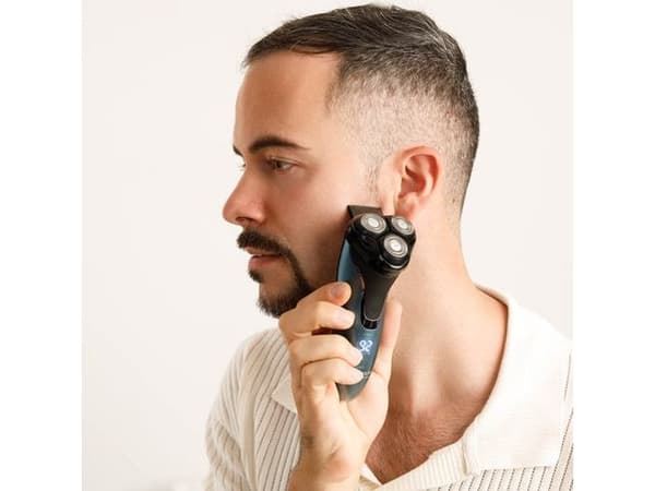 Taurus 3 SIDE WATER SHAVE, Rotations shaver, Sort, Blå, Total Curve Technology, Rustfrit stål, Knapper, Batteri