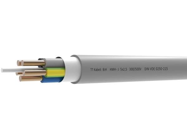 TT CABLES installationskabel lätt 5G2,5 mm² halogenfri grå 300/500V 100 m