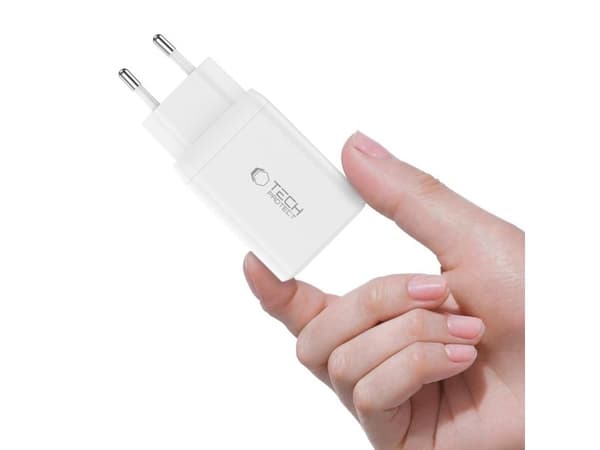 Tech-Protect NC45W-GAN 2-ports PD45W-lader - hvit