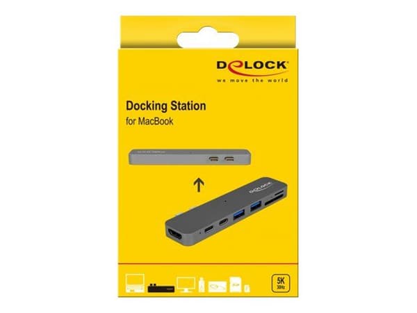 Delock Docking Station with 5K - Dokkingstasjon - Thunderbolt 3 - HDMI