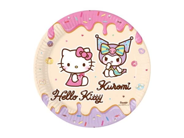 Hello Kitty Kuromi paptallerkner, 8 stk