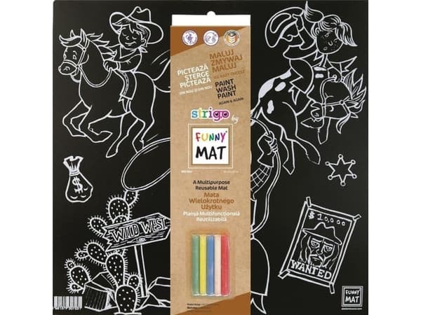 Sort matte + kritt Western Funny Mat STRIGO