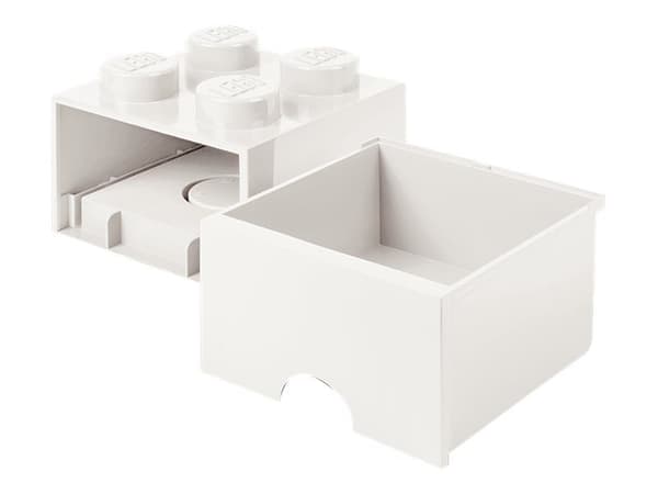 Lego förvaringslåda - 4 knoppar - vit