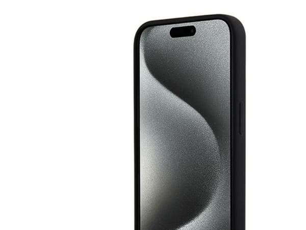 DKNY Liquid Silicone White Printed Logo MagSafe iPhone 13 Pro Max Case - Black