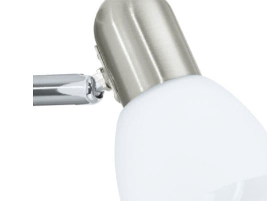 EGLO ENA spotlight i borstat stål med diffusor i satinvitt glas, 3L