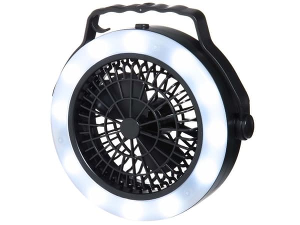 campinglampe med vifte