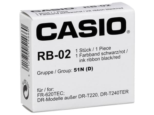 Casio RB-02 - Sort / rød - skriverbånd - for Casio DR-320TEC, DR-320TER, DR-420TEC, DR-T120