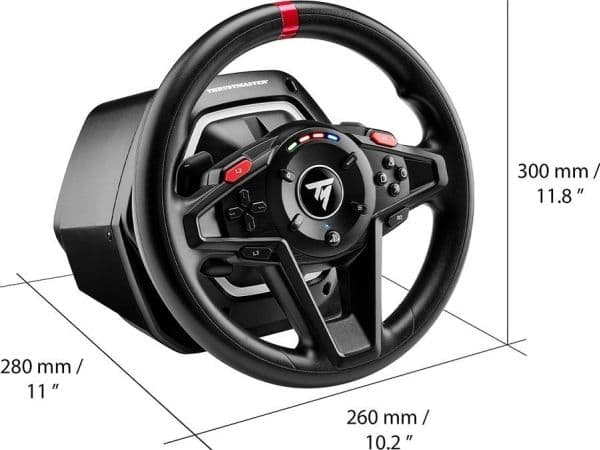 Thrustmaster T128 PS5/PS4/PC ohjauspyörä (4160781) + TH8S-vipu (4060256)