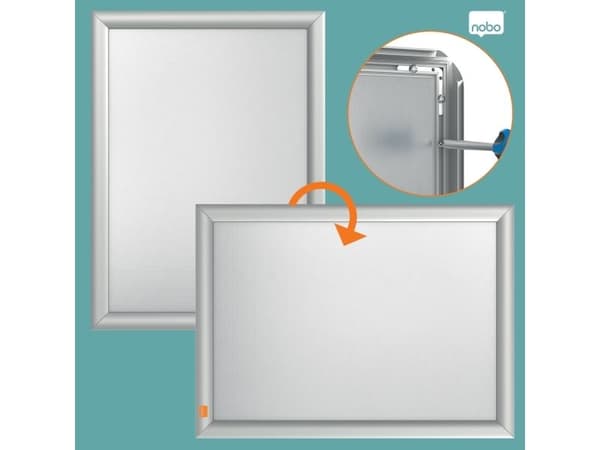 Nobo Impression Pro Brandsäker A3 Affischram, Enbildsram, Aluminium, Silver, Vägg, Rektangulär, Liggande / Stående