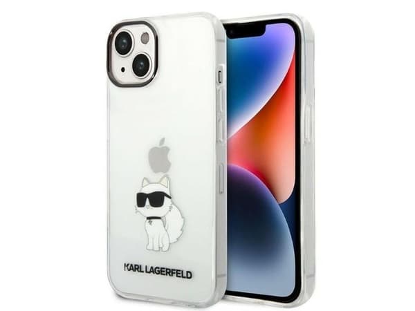 Karl Lagerfeld Ikonik Choupette-deksel til iPhone 14 Plus - transparent