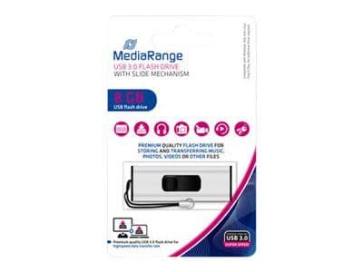MediaRange SuperSpeed - USB flash-enhet - 8 GB - USB 3.0 - svart/silver