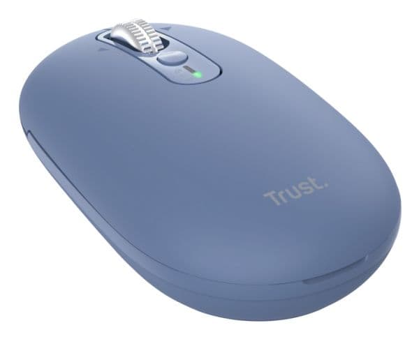 Trust Seron Slim Multi, Ambidextrous, Optisk, Trådlös RF + Bluetooth, 3200 DPI, Blå