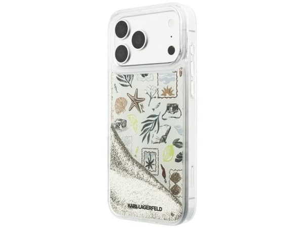 Karl Lagerfeld Liquid Glitter Beach &amp; Sand Case for iPhone 17 Pro Max / 18 Pro Max - Beige