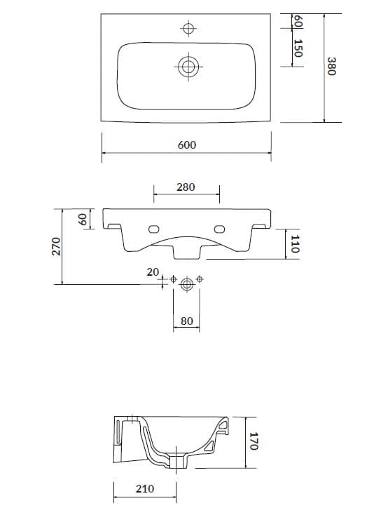 Cersanit Moduo 60cm washbasin (K116-010)