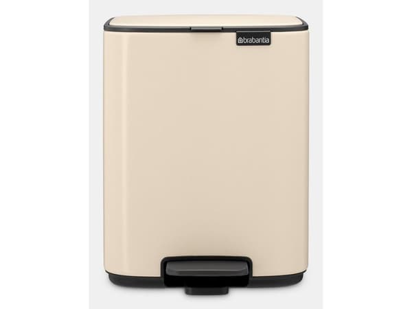 Brabantia Bo, 7 l, Rektangulær, Stål, Beige, Plast, Pedal