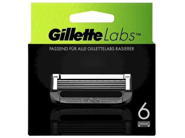 Gillette Labs, Systemblad 6 stk, Menn, Gillette, Labs, Rustfritt stål, Grå, 6 stk