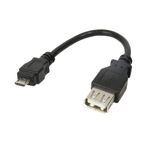 LogiLink AU0030, Micro-USB B, USB A, Sort