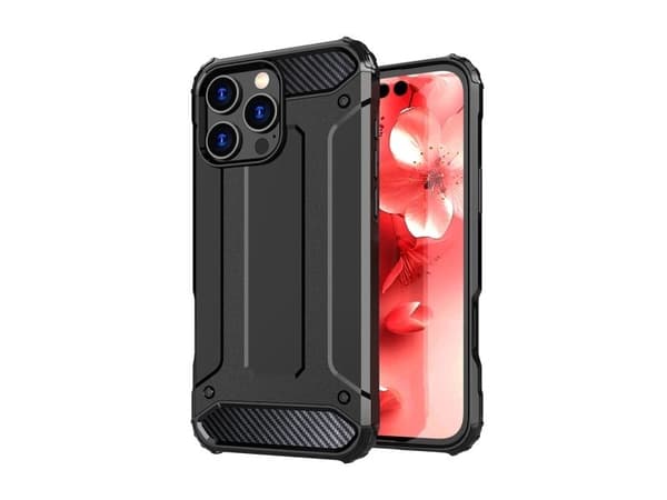 Hybrid Armor iPhone 16 Pro Max-skal - sort