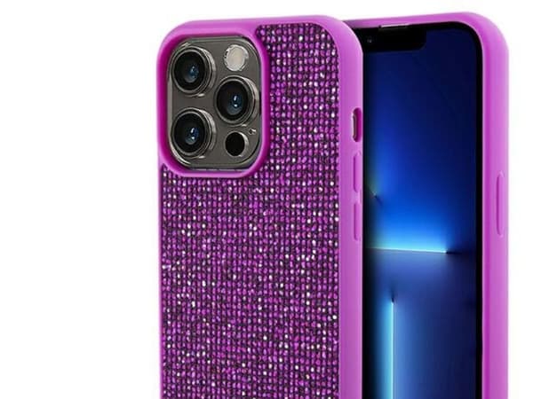 Guess Disco Metal Script-etui til iPhone 14 Pro Max - fuchsia