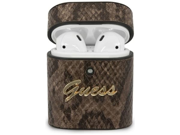 Guess GUACA2PUSNSMLBR AirPods 1/2-skydd brun/brun Python Collection