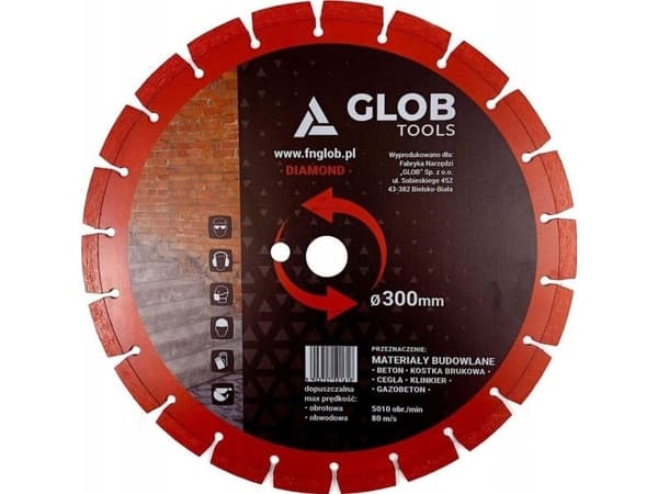 Glob diamantklinge GLOB TOOLS byggmaterialer diameter 300 mm