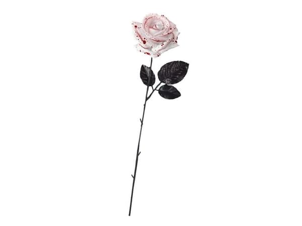 Hvid rose med blod