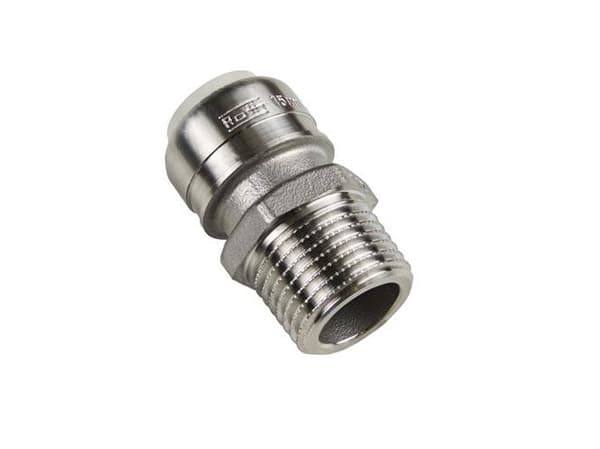 Liitin QuickPush 28 x 3/4'' nippeli 316L