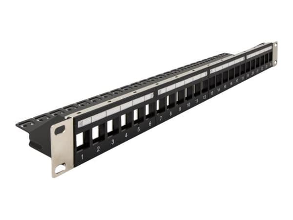 Delock - Koblingspanel - 1U - 19" - 24 porter