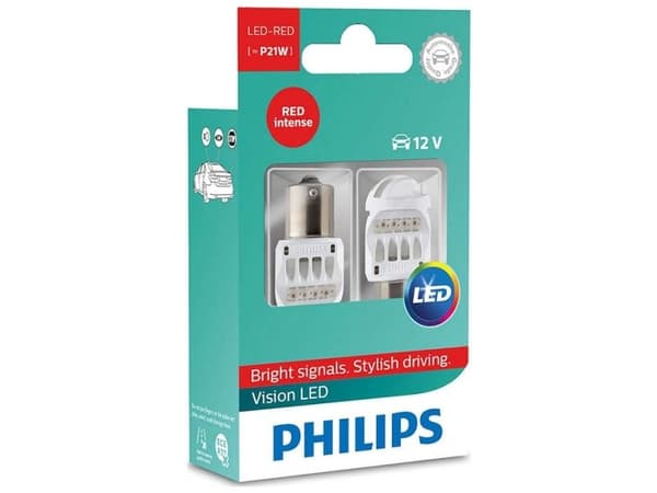 Philips Vision P21W 12V LED bak rød - Sæt