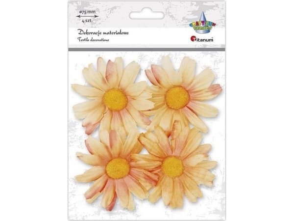 3D stoff margueritter 75 mm rosa 4 stk