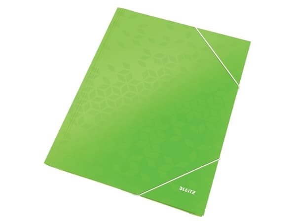 3-läppäkansio Leitz WOW kartonki A4 vihreä - (10 kpl)