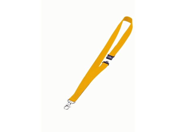 Keyhanger tekstilhalsbånd Durable 20 mm gul - (10 stk.)