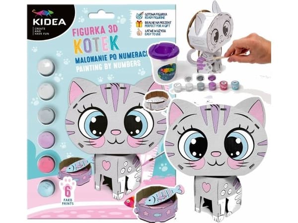 3D figurmaling etter tall KIDEA katt