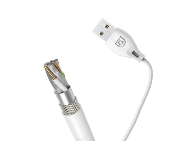 Dudao USB-/Lightning-kabel 2,4A 1 m vit (L4L 1m white)