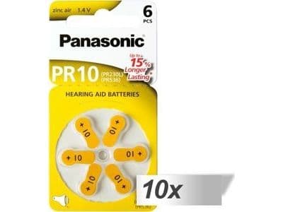Panasonic - Batteri 6 x PR10 - Sinkluft - sølv