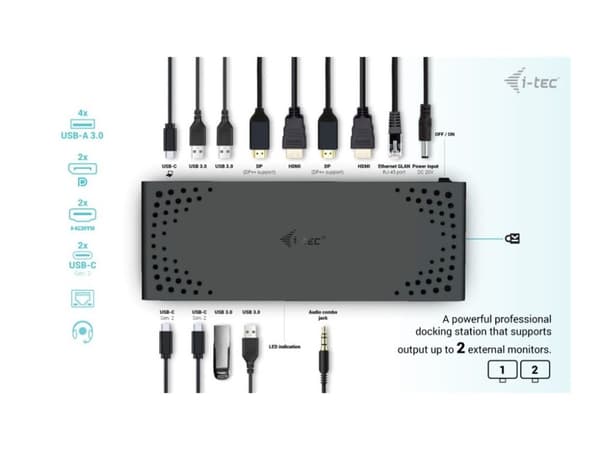 USB-A/-C TB DUAL DOCK DUAL DISPLAY DOCK PD 100W